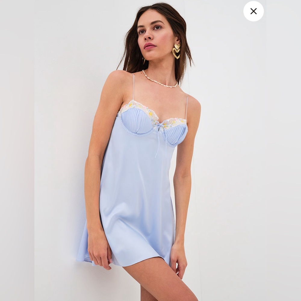 FOR LOVE & LEMONS Paloma Slip Dress baby blue